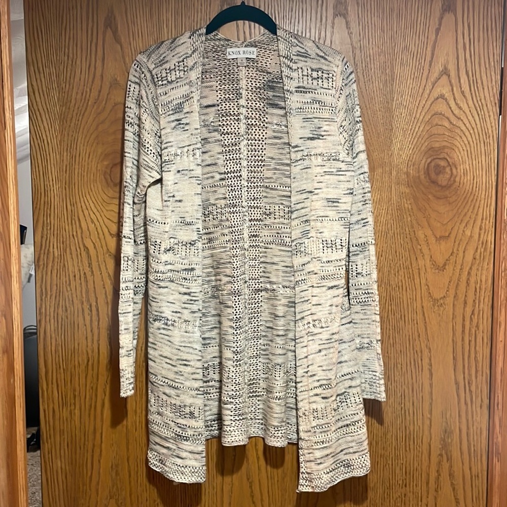 Knox Rose gray & oatmeal cardigan Small